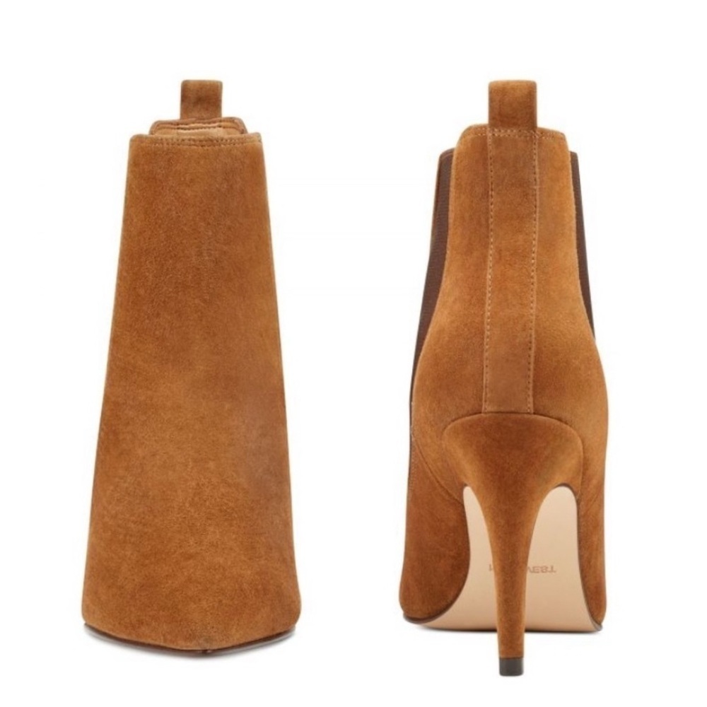 Nine West Joliee Suede Heeled Ankle Boots Medium Brown sz 7.5 - Picture 2 of 8
